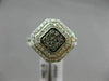 WIDE .50CT WHITE & CHOCOLATE FANCY DIAMOND 14KT TWO TONE GOLD DDOUBLE HALO RING