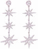 LARGE 2.25CT DIAMOND 18KT WHITE GOLD MULTI SNOWFLAKE STARBURST HANGING EARRINGS