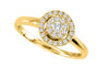 ESTATE .25CT DIAMOND 14KT 2 TONE GOLD CLUSTER ROUND HALO FRIENDSHIP PROMISE RING