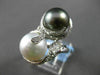 ESTATE EXTRA LARGE 1.13CT DIAMOND & AAA PEARL 18KT WHITE GOLD INFINITY RING