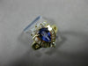 ESTATE 1.33CT DIAMOND & AAA PEAR TANZANITE 14K YELLOW GOLD 3D COCKTAIL RING 9787