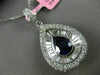 LARGE 5.88CT ROUND & BAGUETTE DIAMOND & SAPPHIRE 18KT WHITE GOLD 3D DROP PENDANT