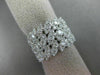 ESTATE LARGE 2.0CT DIAMOND 14KT WHITE GOLD MULTI ROW MULTI LEAF ANNIVERSARY RING