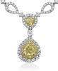 ESTATE 2.58CT WHITE & FANCY DIAMOND 18K 2 TONE GOLD 3D TEAR DROP LARIAT NECKLACE