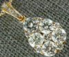 ESTATE LARGE .97CT DIAMOND 18KT ROSE GOLD 3D CLUSTER TEAR DROP FLOATING PENDANT