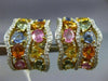 LARGE 10.39CT DIAMOND & MULTI GEM 14KT YELLOW GOLD MULTI SHAPE CLIP ON EARRINGS