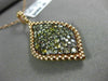 ESTATE EXTRA LARGE 2.20CT MULTI COLOR DIAMOND 18K ROSE GOLD 3D TEAR DROP PENDANT