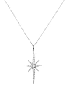 1.13CT DIAMOND 18KT WHITE GOLD 3D CLASSIC STARBURST FLOWER FUN FLOATING PENDANT