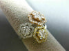 ESTATE LARGE 1.09CT DIAMOND 14KT TRI COLOR GOLD 3D MULTI FLOWER HEXAGON FUN RING