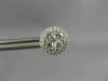ESTATE LARGE .92CT DIAMOND 18KT WHITE GOLD 9mm CLUSTER ROUND HALO STUD EARRINGS
