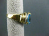 ESTATE WIDE 1.65CT DIAMOND & LONDON BLUE TOPAZ 14KT TWO TONE GOLD PEAR RING 1501