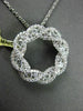 ESTATE .98CT DIAMOND 18KT WHITE GOLD FLOATING INFINITY OPEN CIRCLE PENDANT #8444