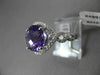 ESTATE 3.96CTW DIAMOND & AAA EXTRA FACET AMETHYST 14KT WHITE GOLD FILIGREE RING