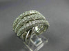 ESTATE LARGE 2.09CT DIAMOND 14K WHITE GOLD MULTI ROW CRISS CROSS FUN RING #18560
