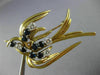 ESTATE 1.70CT DIAMOND & AAA SAPPHIRE 18KT YELLOW GOLD 3D BIRD BROOCH PIN #23874