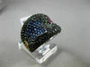 ESTATE 2.85CT BLACK DIAMOND & AAA MULTI COLOR SAPPHIRE 18KT GOLD BUTTERFLY RING