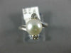 ESTATE .08CT DIAMOND & AAA SOUTH SEA PEARL 18K WHITE GOLD CRISS CROSS RING #1010