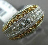 ESTATE WIDE 1.14CT DIAMOND 18KT WHITE & ROSE GOLD SEMI ETERNITY ANNIVERSARY RING