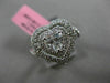 ESTATE 1.23CT ROUND & HEART DIAMOND 18KT WHITE GOLD HEART SHAPE DOUBLE HALO RING
