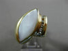 ESTATE LARGE .16CT DIAMOND & MOTHER OF PEARL 14KT WHITE GOLD MARQUISE SHAPE RING