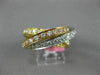 ESTATE LARGE 2.21CT DIAMOND 18K TRI COLOR GOLD ETERNITY TRINITY ANNIVERSARY RING