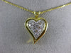 ESTATE .40CT DIAMOND 14K WHITE & YELLOW GOLD 3D CLASSIC PAVE HEART PENDANT #1401