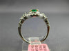 ESTATE 1.21CT DIAMOND & AAA EMERALD 18KT 2 TONE GOLD DOUBLE HALO ENGAGEMENT RING