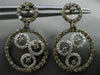ESTATE LARGE 1.66CT DIAMOND 14K TWO TONE GOLD ETOILE CIRCULAR HANGING EARRINGS