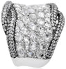 LARGE 4.46CT WHITE & ROSE CUT DIAMOND 18KT WHITE GOLD MULTI ROW ANNIVERSARY RING