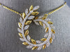 EXTRA LARGE 2.25CT DIAMOND 14KT YELLOW GOLD MULTI LEAF CRISS CROSS LOVE NECKLACE