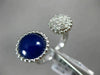 ESTATE .36CT DIAMOND & AAA CABOCHON LAPIS 14KT WHITE GOLD 3D CLUSTER ROUND RING
