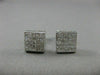 ESTATE 1.12CT DIAMOND SQUARE PRINCESS 14KT WHITE GOLD SCREW BACK EARRINGS #15743