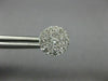 ESTATE LARGE 1.0CT DIAMOND 14KT WHITE GOLD SOLITAIRE HALO CLUSTER STUD EARRINGS