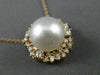 ESTATE LARGE .80CT DIAMOND & AAA SOUTH SEA PEARL 18KT ROSE GOLD FLOWER PENDANT