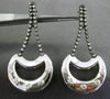 ESTATE LARGE 1.20CT DIAMOND 14KT WHITE & BLACK GOLD 3D ETOILE HANGING EARRINGS