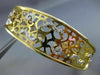 ESTATE WIDE .65CT DIAMOND 14K YELLOW GOLD 3D FILIGREE GRADUATING BANGLE BRACELET