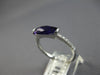 ESTATE 1.31CT DIAMOND & AAA AMETHYST 14KT WHITE GOLD 3D CLASSIC BAR RING