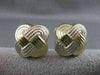 ESTATE 18KT TRI WHITE ROSE YELLOW GOLD OMEGA CLIP FILIGREE KNOT EARRINGS #21065