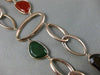 ESTATE 14KT ROSE GOLD 3D 2 ROW LINK MULTI COLOR QUARTZ BY THE YARD FUN BRACELET