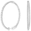LARGE 1.54CT DIAMOND 14KT WHITE GOLD 3D CLASSIC INSIDE OUT HOOP HANGING EARRINGS