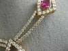 ESTATE LARGE 12.80CT DIAMOND & AAA RHODOLITE 18K ROSE GOLD 3D TEAR DROP NECKLACE