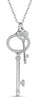 ESTATE LARGE .21CT DIAMOND 18KT WHITE GOLD 3D CIRCLE OF LIFE CRISS CROSS PENDANT