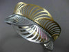 ESTATE WIDE .70CT DIAMOND 14KT WHITE & YELLOW GOLD 3D MULTI WAVE BANGLE BRACELET
