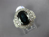 ESTATE LARGE 6.69CT DIAMOND & AAA SAPPHIRE 14KT WHITE GOLD OVAL ENGAGEMENT RING