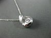 ESTATE .17CT SOLITAIRE DIAMOND 18K WHITE GOLD FLOATING PEAR SHAPE PENDANT #11848