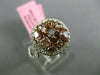 ESTATE GIA 1.86CT MULTI COLOR DIAMONDS 18K 2 TONE GOLD HEART & LOVE CLUSTER RING