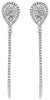 LARGE 1.16CT DIAMOND 18K WHITE GOLD 3D DOUBLE TEAR DROP CLIP ON HANGING EARRINGS