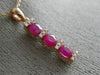 ESTATE .88CT DIAMOND & AAA RUBY 14KT ROSE GOLD 3D PAST PRESENT FUTURE PENDANT