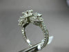 ESTATE 2.0CT DIAMOND 14KT WHITE GOLD 3D 3 STONE FILIGREE HALO ENGAGEMENT RING