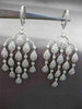 ESTATE LARGE 3.32CT DIAMOND 14KT WHITE GOLD FLOATING CHANDELIER DROP EARRINGS